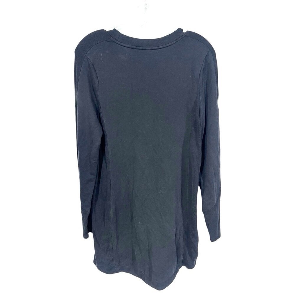 Athleta Balance Sweatshirt Dress Womens Medium Black Crew Neck Long Sleeve - Picture 4 of 6